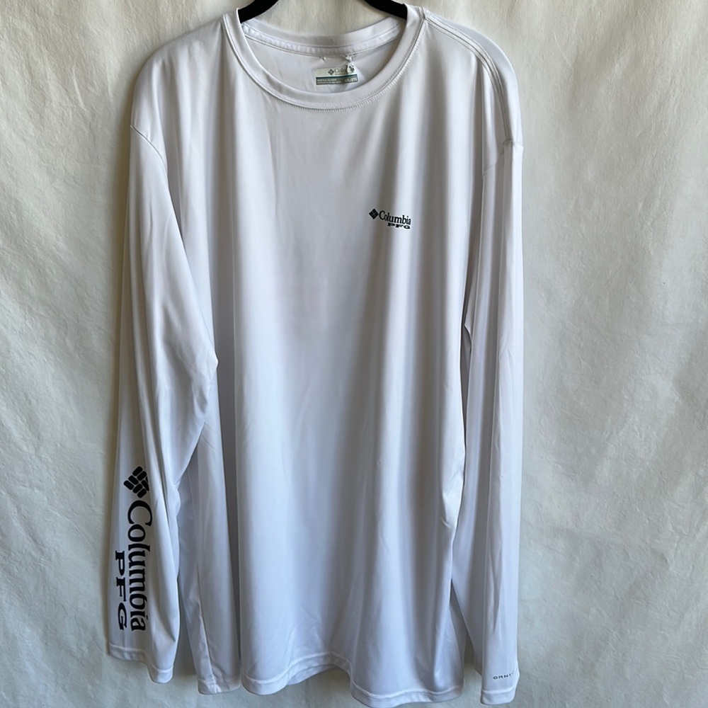 Columbia Performance Fishing Gear white Omni-Shade shirt,  size XXL